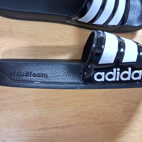 Black Adidas Cloudfoam Slides - Sz 8 (US) - Picture 3 of 8